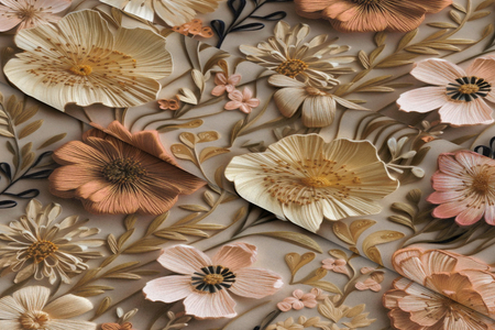 Zasłona z motywem kwiatowym