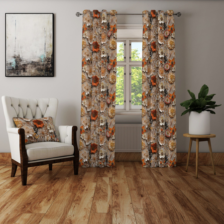 Zasłona z motywem kwiatowym