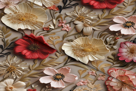 Zasłona z motywem kwiatowym