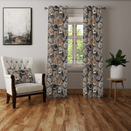 Zasłona z motywem kwiatowym