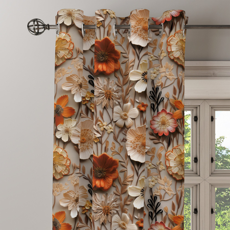 Zasłona z motywem kwiatowym