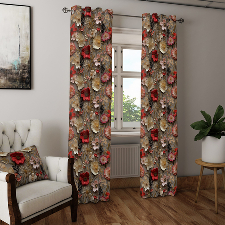 Zasłona z motywem kwiatowym