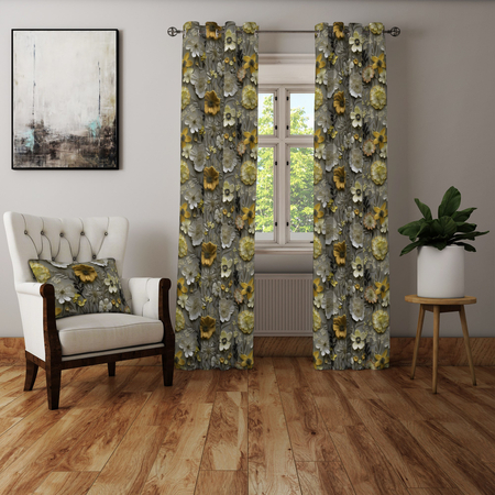 Zasłona z motywem kwiatowym