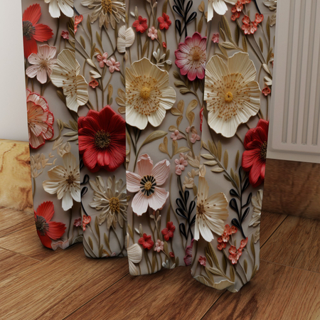 Zasłona z motywem kwiatowym