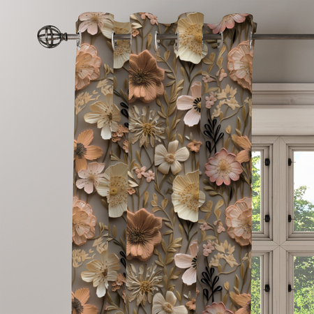 Zasłona z motywem kwiatowym