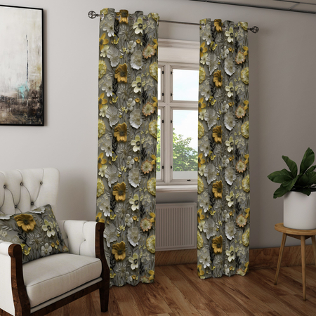 Zasłona z motywem kwiatowym