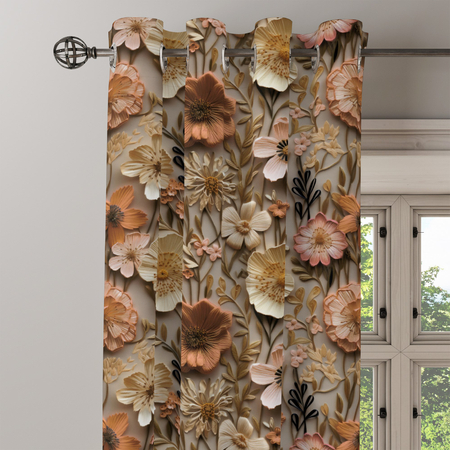 Zasłona z motywem kwiatowym