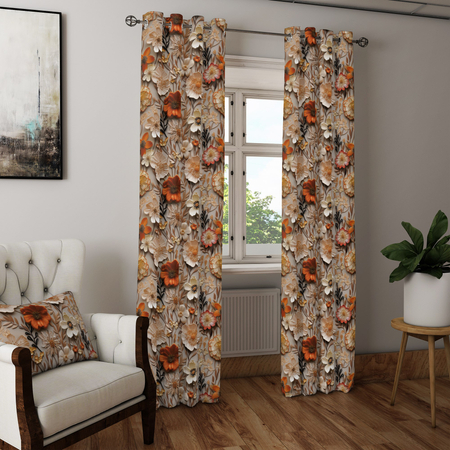 Zasłona z motywem kwiatowym