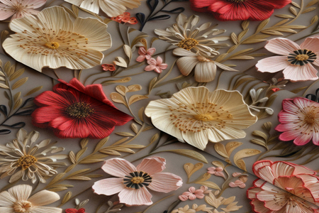 Zasłona z motywem kwiatowym