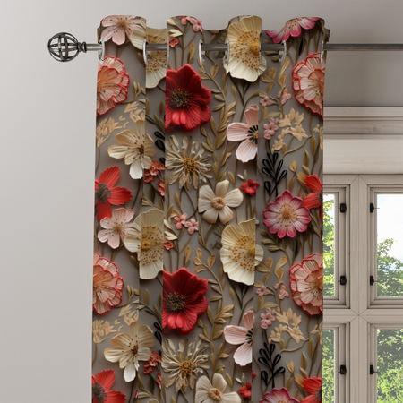 Zasłona z motywem kwiatowym