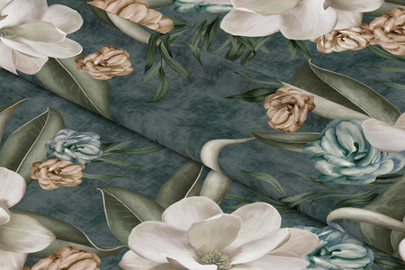 Zasłona w zielone kwiaty