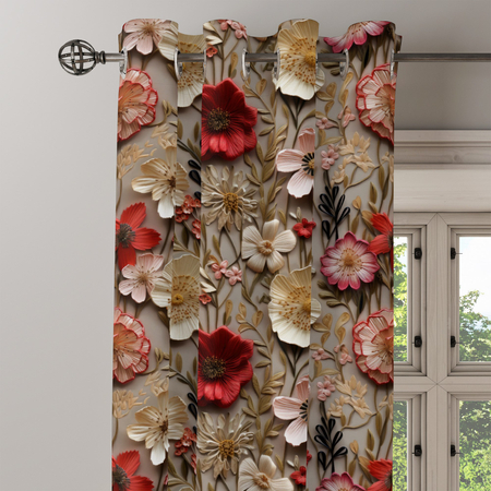 Zasłona z motywem kwiatowym