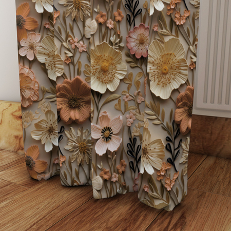 Zasłona z motywem kwiatowym