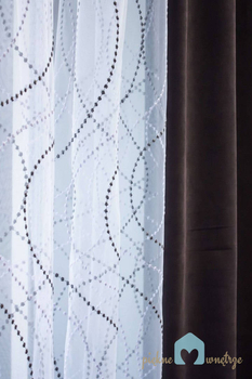 Firana tiulowa srebrna nitka - szyta na miarę