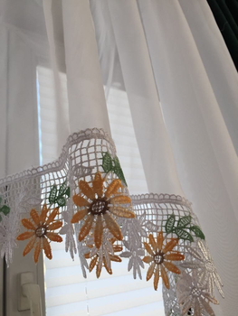 Hit! Firana do kuchnii z piękną gipiurą - różne wzory | szerokość 500 cm