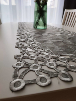 Obrus dekoracyjny szary 150x220 cm