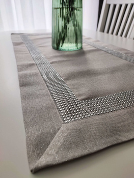 Bieżnik szary 40x85 cm z cyrkonią