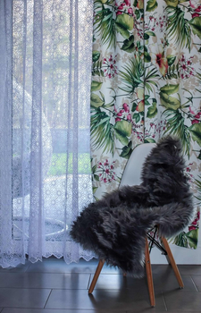 Gotowa zasłona w kwiaty storczyka | 145x250 cm