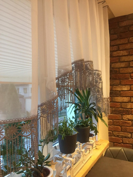 Gotowa firana woal z gipiurą białą lub szarą