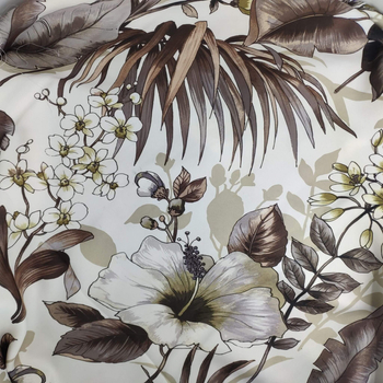 Zasłony na metry w kwiaty | Storczyk - brązowy | 280 cm