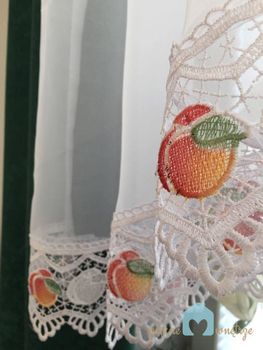 Firana do kuchnii z piękną gipiurą - różne wzory - szyta na miarę