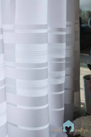 Firana lniana | nabłyszczana | ze wzorem poziome pasy - szyta na miarę