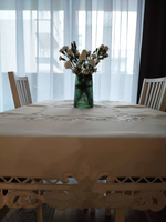 Obrus prostokątny biały z gipiurą 130x180 cm