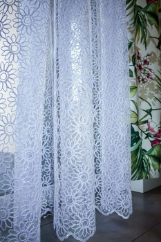 Gotowa firana tiulowa z motywem kwiatowym - 400x250 cm